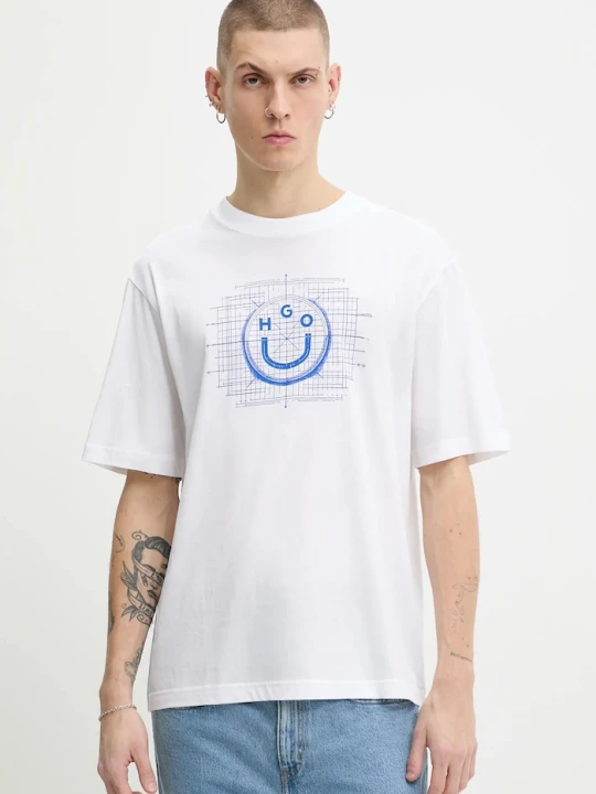 Zdjęcie produktu Hugo Blue t-shirt bawełniany Namerix biały