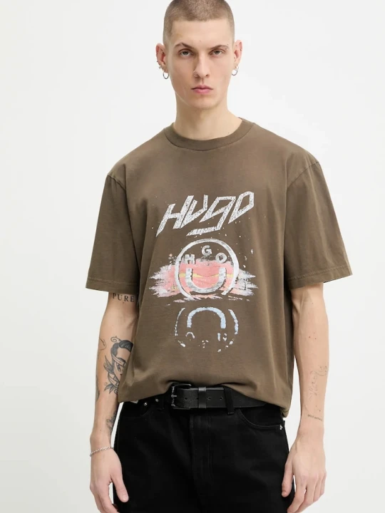 Zdjęcie produktu Hugo Blue t-shirt bawełniany Noctornix zielony
