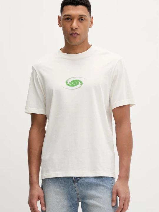Zdjęcie produktu Hugo Blue t-shirt bawełniany Nunarix beżowy