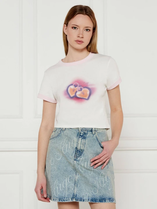 Zdjęcie produktu Hugo Blue T-shirt Dalia_B_1 | Cropped Fit biały