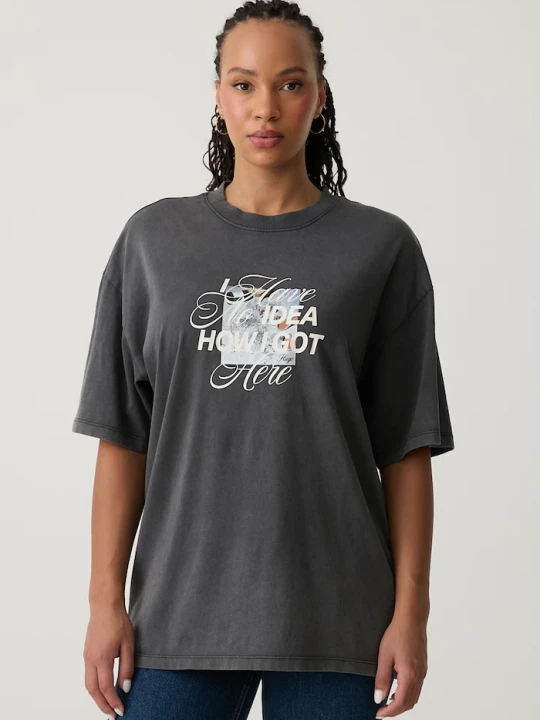 Zdjęcie produktu HUGO Blue T-shirt damski bawełniany Oversized Tee_B_17 szary