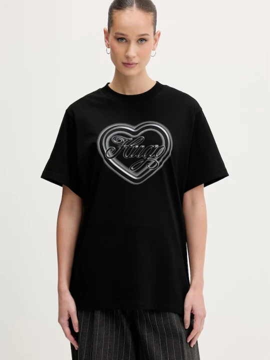 Zdjęcie produktu HUGO Blue t-shirt damski bawełniany Vintage Tee_B_8 czarny