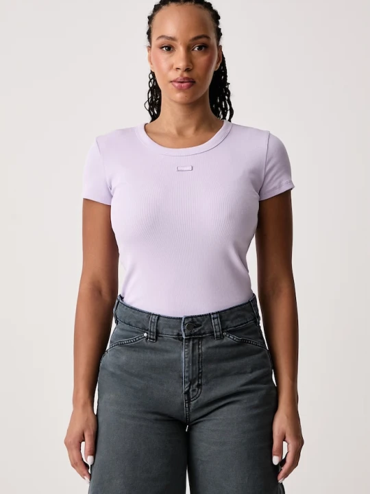 Zdjęcie produktu HUGO Blue T-shirt damski bawełniany z elastanem Easy Tee_B fioletowy