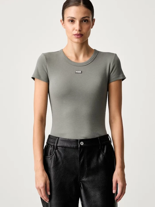 Zdjęcie produktu HUGO Blue T-shirt damski bawełniany z elastanem Easy Tee_B zielony
