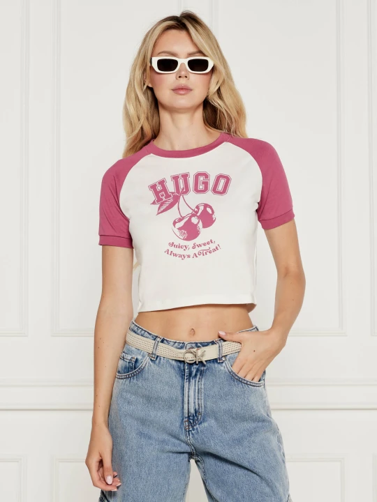 Zdjęcie produktu Hugo Blue T-shirt Dana | Cropped Fit biały