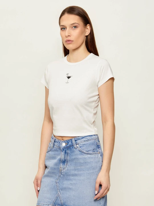 Zdjęcie produktu Hugo Blue T-shirt Dichroma_B | Cropped Fit ecru