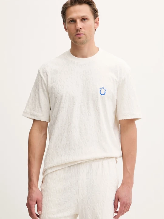 Zdjęcie produktu HUGO Blue T-shirt męski bawełniany Nagutee beżowy