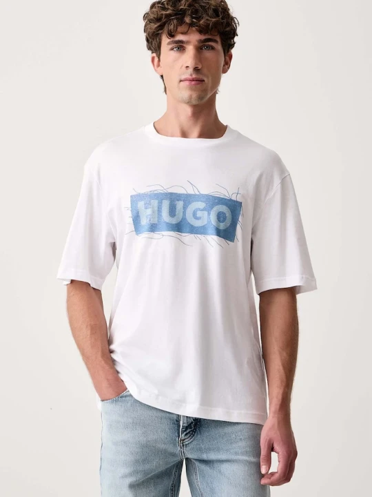 Zdjęcie produktu HUGO Blue T-shirt męski bawełniany Naxter biały