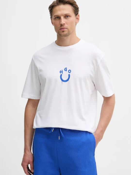 Zdjęcie produktu HUGO Blue T-shirt męski bawełniany Norizom biały