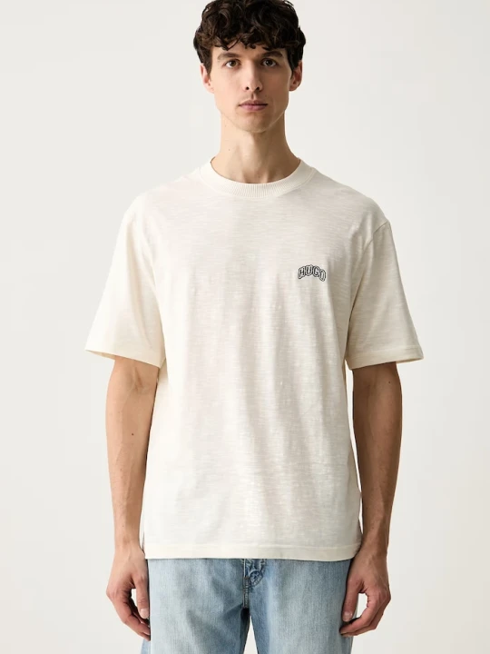 Zdjęcie produktu HUGO Blue T-shirt męski bawełniany Nowboi beżowy