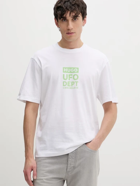 Zdjęcie produktu HUGO Blue T-shirt męski bawełniany Nufotee biały