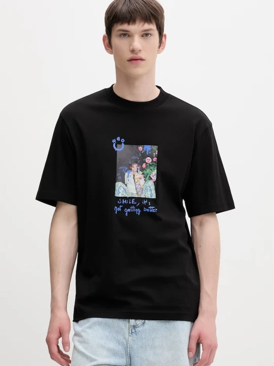 Zdjęcie produktu HUGO Blue t-shirt męski bawełniany Nugobeam czarny