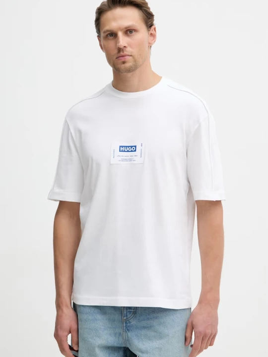 Zdjęcie produktu HUGO Blue T-shirt męski bawełniany Nurazti biały