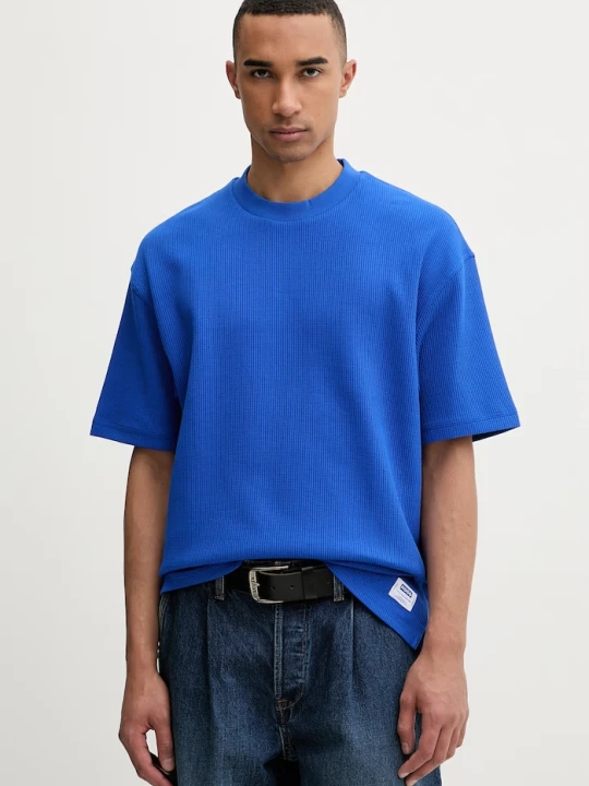 Zdjęcie produktu HUGO Blue T-shirt swetrowy męski z bawełną Nuwaffle