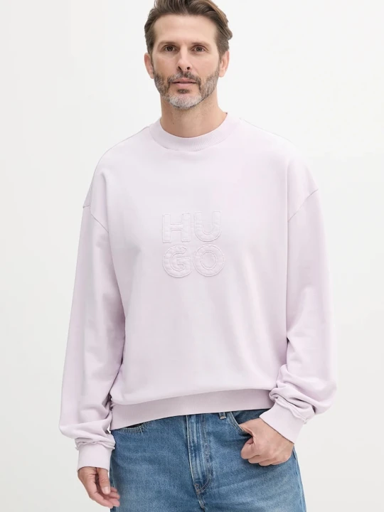 Zdjęcie produktu HUGO bluza bawełniana fioletowy