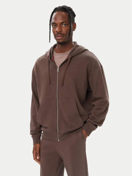Zdjęcie produktu HUGO Bluza Dapozip 50548651 Brązowy ciemny Relaxed Fit