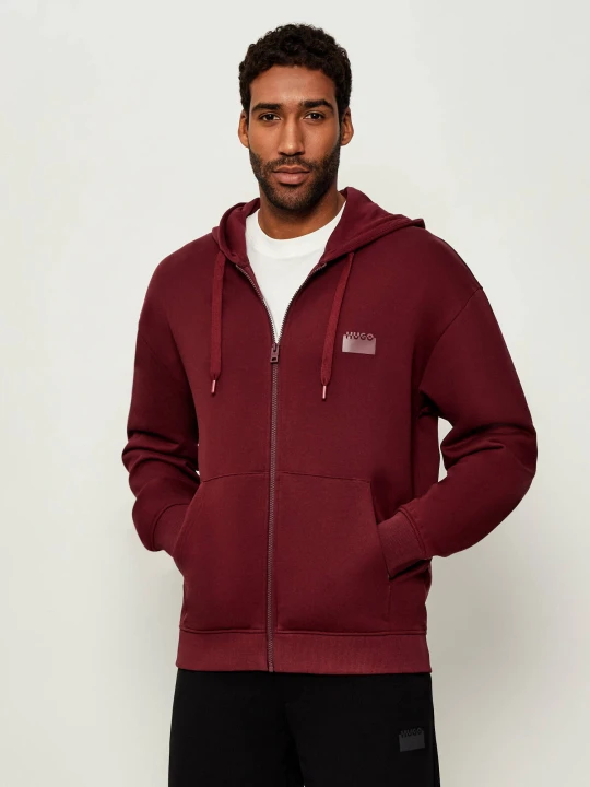 Zdjęcie produktu HUGO Bluza Delastomer | Relaxed fit bordowy