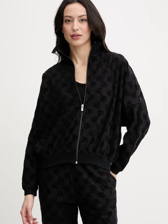 Zdjęcie produktu HUGO bluza lounge damska z bawełną TERRYMONOGRAM_JACKET czarny