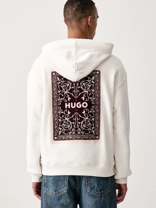 Zdjęcie produktu HUGO bluza z kapturem męska bawełniana Dewerhood beżowy
