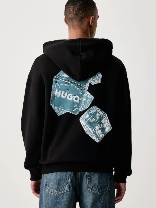 Zdjęcie produktu HUGO bluza z kapturem męska bawełniana Dewerhood czarny