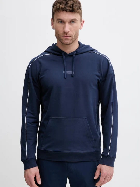 Zdjęcie produktu HUGO bluza z kapturem męska bawełniana z elastanem PALO HOODIE granatowy