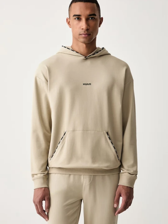 Zdjęcie produktu HUGO bluza z kapturem męska z bawełną NOAH HOODIE beżowy