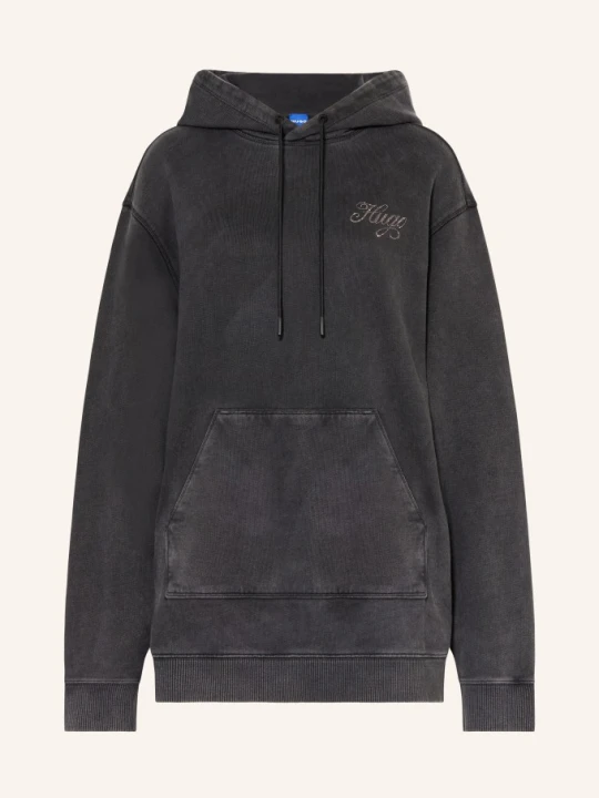 Zdjęcie produktu Hugo Bluza Z Kapturem Oversized Dejandra Z Kamieniami Ozdobnymi grau CZIEMNOSZARY