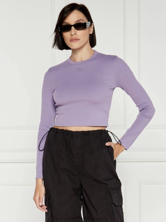 Zdjęcie produktu HUGO Bluzka Dafilomena_3 | Cropped Fit fioletowy
