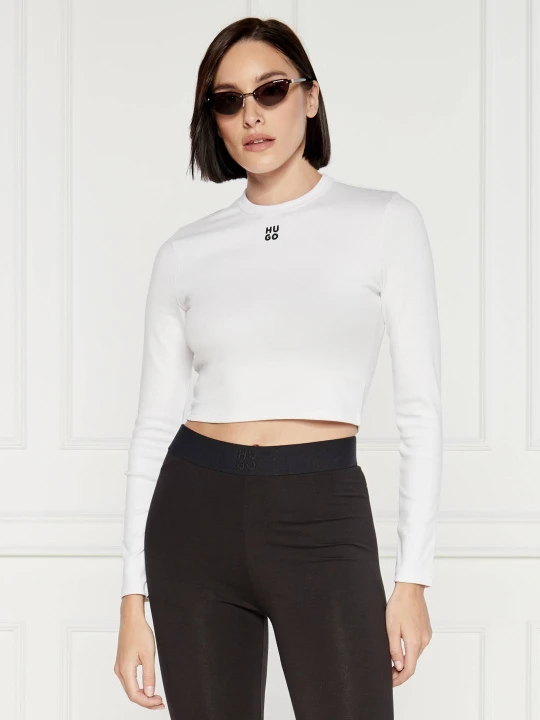 Zdjęcie produktu HUGO Bluzka DAFILOMENA | Cropped Fit biały