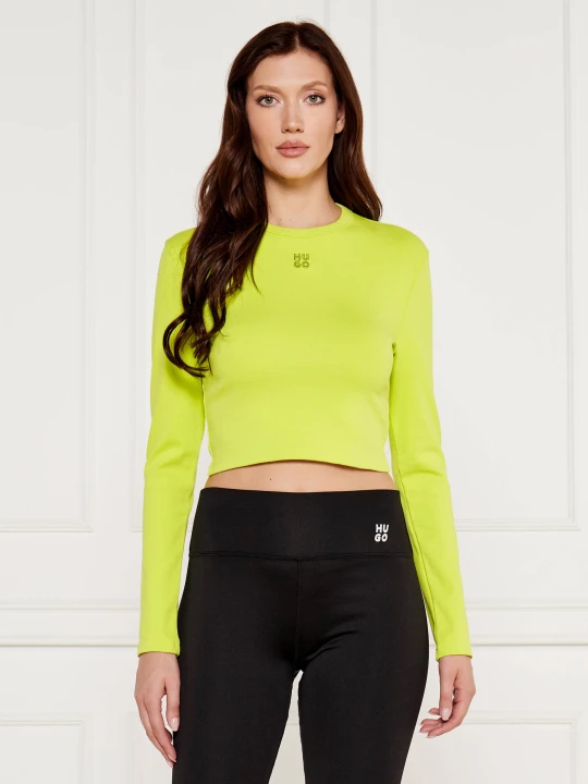 Zdjęcie produktu HUGO Bluzka DAFILOMENA | Cropped Fit limonkowy