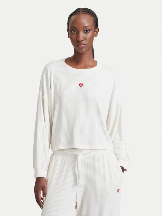 Zdjęcie produktu HUGO Bluzka piżamowa Heart 50566668 Kremowy Relaxed Fit
