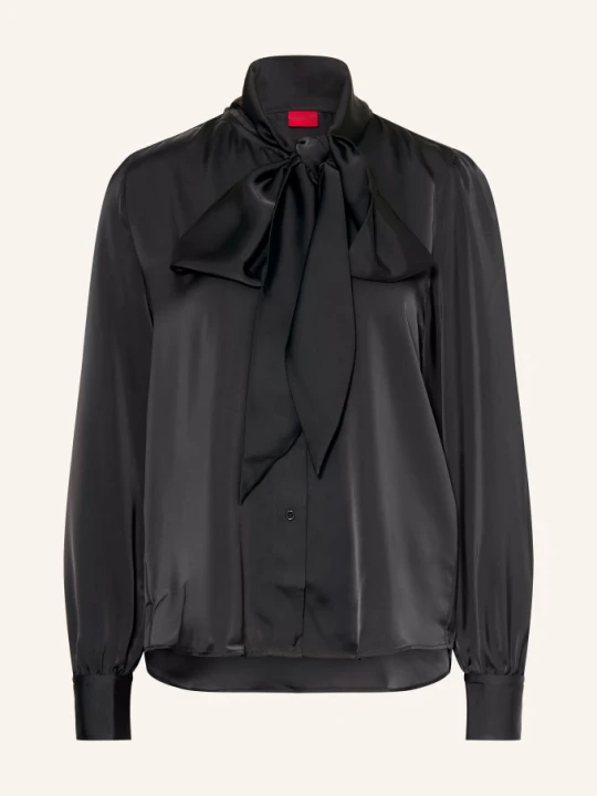 Zdjęcie produktu Hugo Bluzka Z Kokardą Elegant Z Satyny schwarz CZARNY
