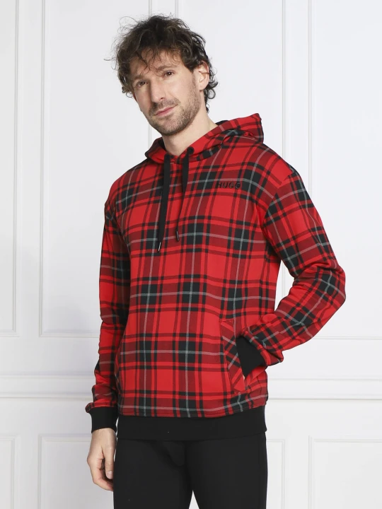 Zdjęcie produktu Hugo Bodywear Bluza Checked Sweat Hood | Regular Fit czerwony