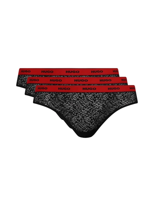 Zdjęcie produktu Hugo Bodywear Koronkowe figi 3-pack czarny