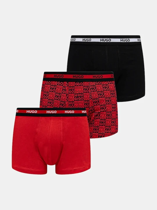 Zdjęcie produktu HUGO bokserki męskie z bawełną TRUNK TR PLANET DES 3-pack czarny