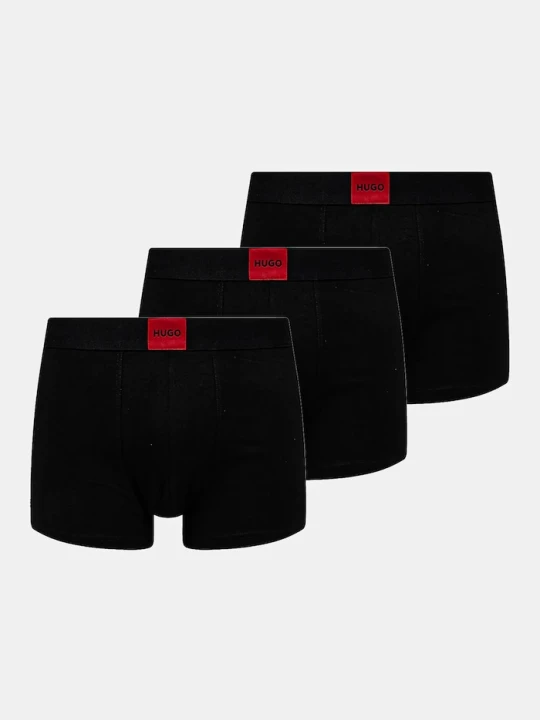 Zdjęcie produktu HUGO bokserki męskie bawełniane z elastanem TRUNK TRIPLET GALAXY 3-pack czarny