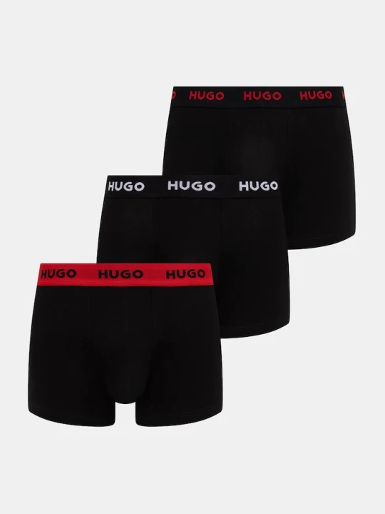 Zdjęcie produktu HUGO bokserki męskie bawełniane z elastanem TRUNK TRIPLET PACK 3-pack czarny