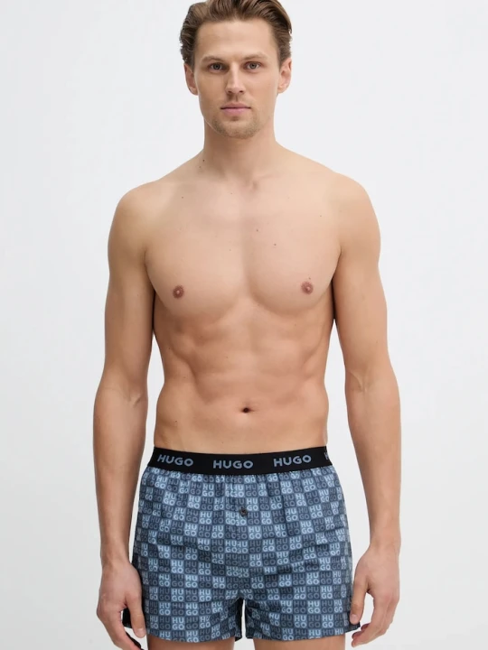 Zdjęcie produktu HUGO bokserki luźne męskie bawełniane WOVEN BOXER TRIPLET 3-pack niebieski