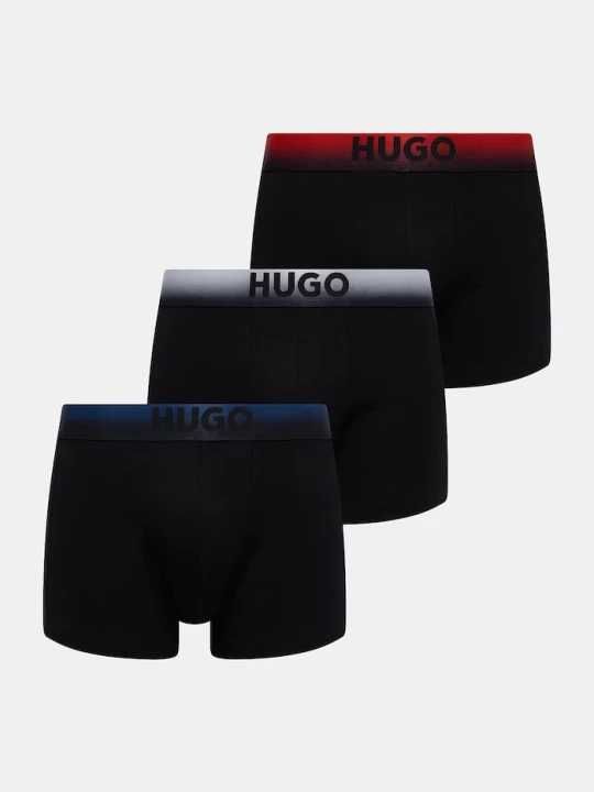 Zdjęcie produktu HUGO bokserki dopasowane męskie z modalem TRUNK TRIPLET SPRAY 3-pack czarny