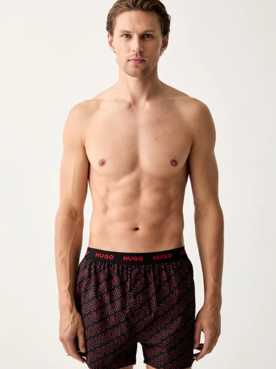 Zdjęcie produktu HUGO bokserki luźne męskie bawełniane WOVEN BOXER TRIPLET 3-pack czarny