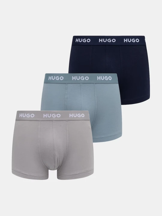 Zdjęcie produktu HUGO bokserki męskie bawełniane z elastanem TRUNK TRIPLET PACK 3-pack granatowy
