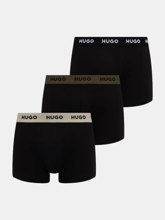 Zdjęcie produktu HUGO bokserki męskie bawełniane z elastanem TRUNK TRIPLET PACK 3-pack czarny