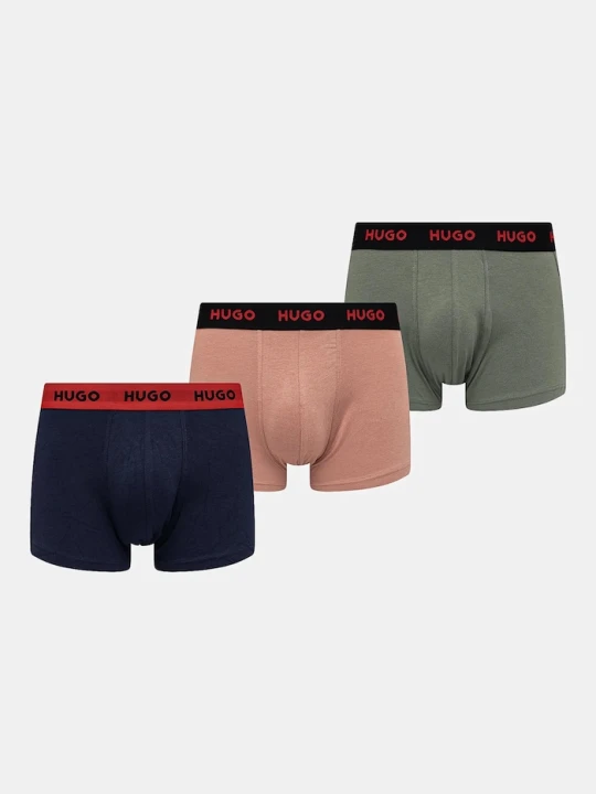 Zdjęcie produktu HUGO bokserki męskie bawełniane z elastanem TRUNK TRIPLET PACK 3-pack czarny