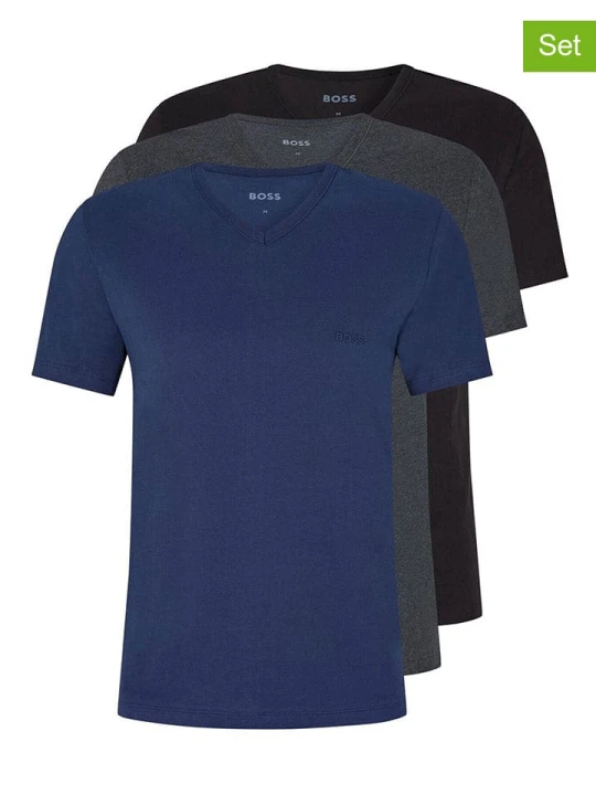 Zdjęcie produktu Hugo Boss Fashion Koszulki (3 szt.) w kolorze granatowym, czarnym i antracytowym rozmiar: XXL