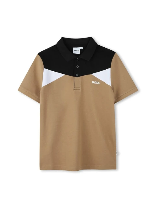 Zdjęcie produktu Hugo Boss Kids Koszulka polo w kolorze jasnobrązowo-czarnym rozmiar: 164