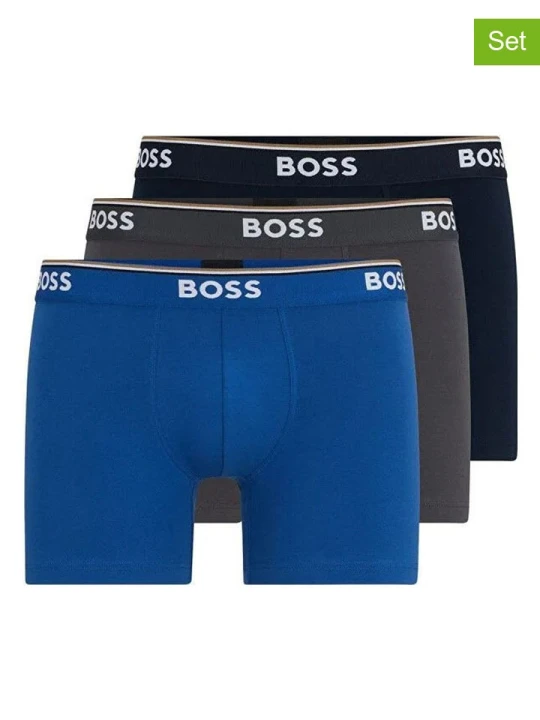 Zdjęcie produktu Hugo Boss Underwear Bokserki (3 pary) w kolorze niebieskim, szarym i czarnym rozmiar: M
