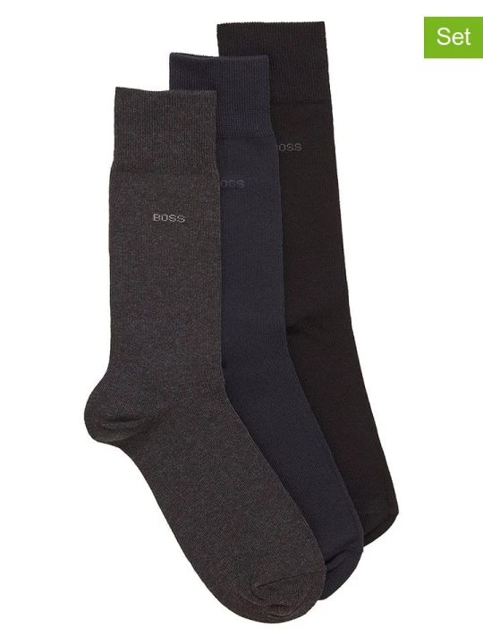 Zdjęcie produktu Hugo Boss Underwear Skarpety (3 pary) w kolorze czarnym, granatowym i antracytowym rozmiar: 40-46