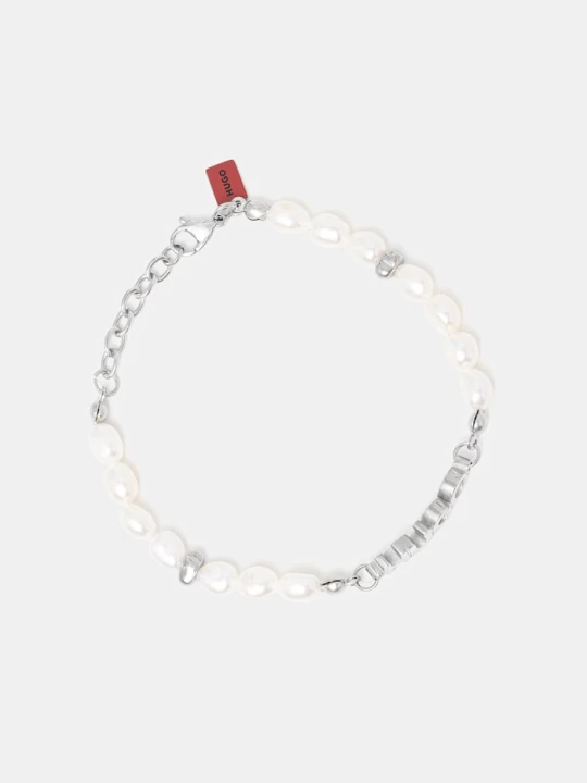 Zdjęcie produktu HUGO bransoletka męska z masy perłowej E-SHELLBEADS2-BRA srebrny