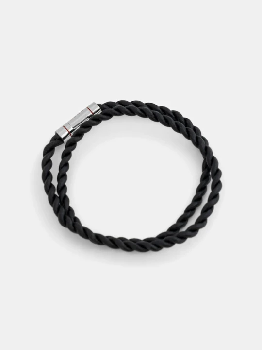 Zdjęcie produktu HUGO bransoletka skórzana E-DOUBLEBRAID4-BRA czarny