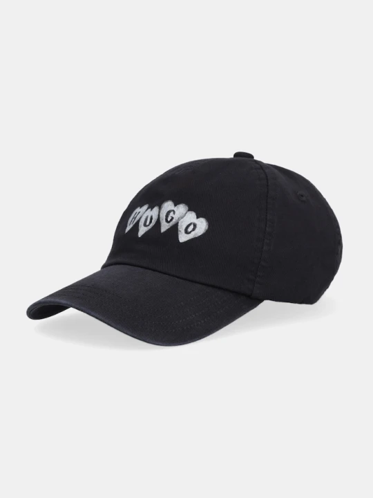 Zdjęcie produktu HUGO czapka z daszkiem bawełniana Cara-Valentine czarny